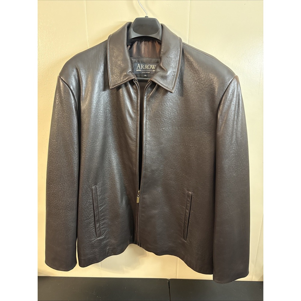 Vintage 90's Arrow Brown Leather Jacket XL